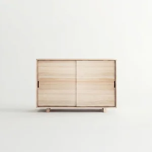 Solid Wood Sideboard With Sliding Doors