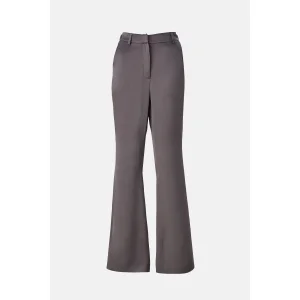 Wide Leg Satin Grey Trousers