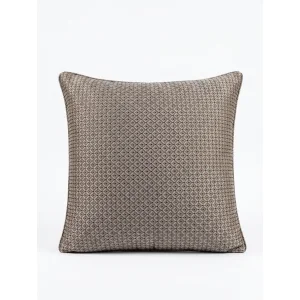 Geometric Jacquard Taupe Decorative Cushion