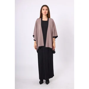 Mary Women's Knitted Poncho - Mink