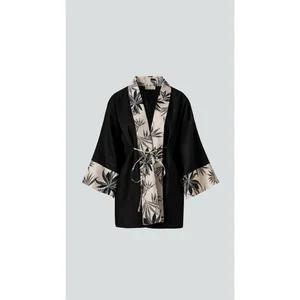Linen Black Kimono