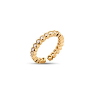Gold Plated Ring with Sequential Stones