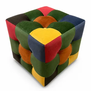 Winter Patchwork Pouf