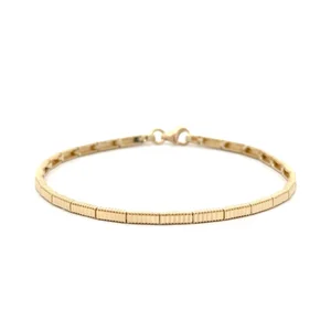14K Gold Striped Ajda Bracelet