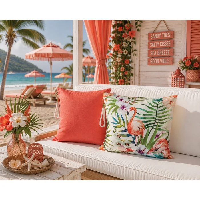 Tropical Flamingo Velvet Cushion - 3