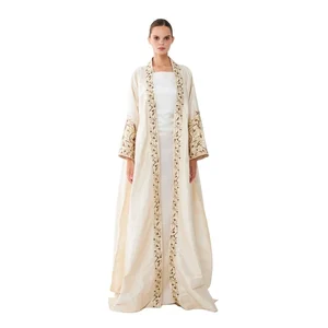 Nayara Cream Silk Caftan