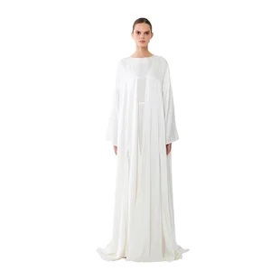Selene 100% Silk Soft Cream Abaya
