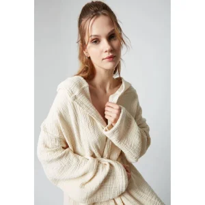 Cream Muslin Bathrobe