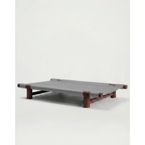 Wooden Elevated Grey Dog Bed