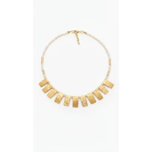 Helen Pearl Brass Necklace