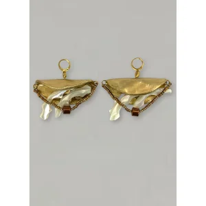 Terra Mother Of Pearl Hematite Earrings