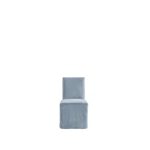 Cape Pastel Blue Velvet Armless Chair