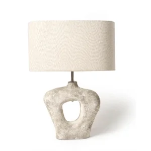 Sculptural Stone Textured Naturel Abajur
