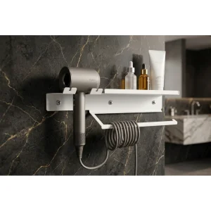 Hamton Linea Triofix 35 - Hair Dryer Holder Shelf And Towel Holder - 1
