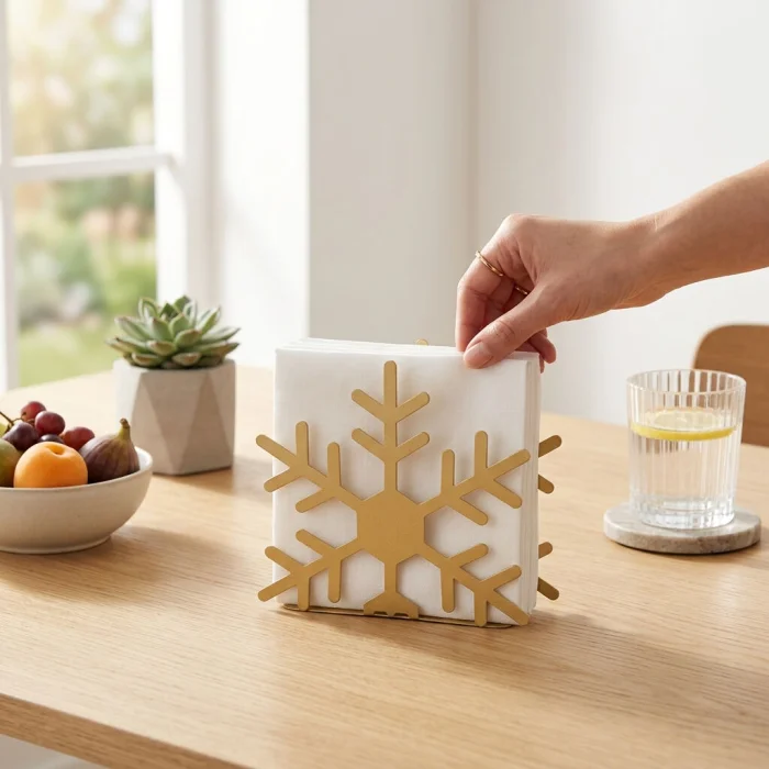Snowflake Gold Metal Peçetelik - 2