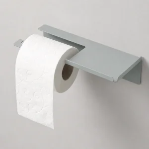 Kuas Rafline 35 - Metal Toilet Paper Holder With Shelf - 1