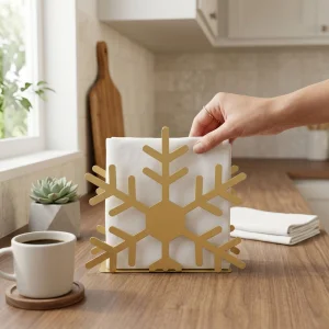 Snowflake Gold Metal Peçetelik - 1
