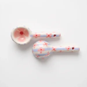 Pink Floral Ceramic Spoon Set of 2