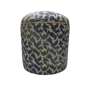 Limoncello Aqua Blue Pouf Side Table
