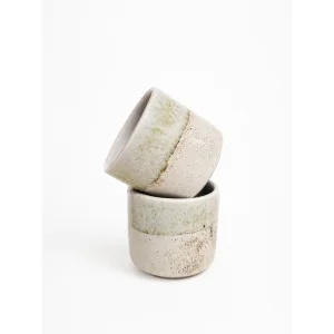 Dark Whimsy Series Bej Ceramic Set of 2 Fincan