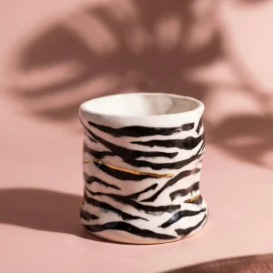 Zebra Desenli Detaylı Seramik Kupa