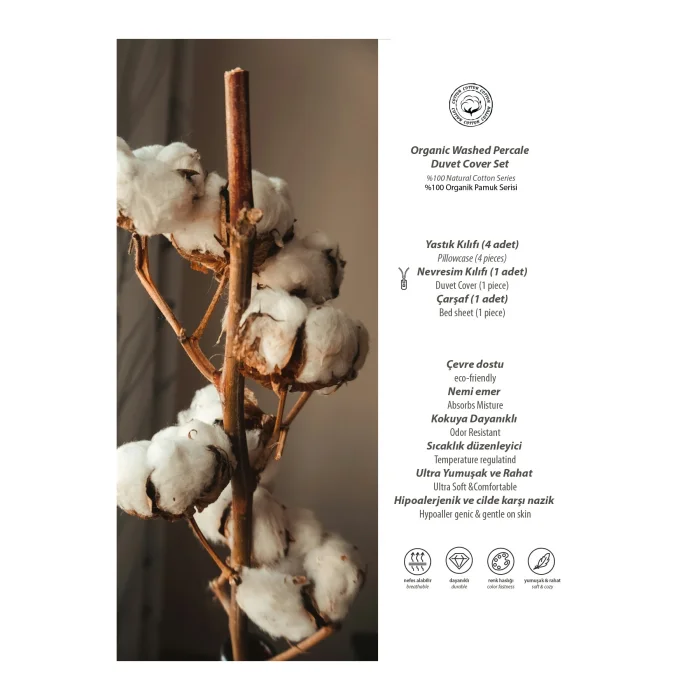 Poem %100 Pamuk Stonewashed Çift Kişilik Nevresim Takımı - 5