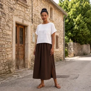 Muslin Dark Brown Skirt