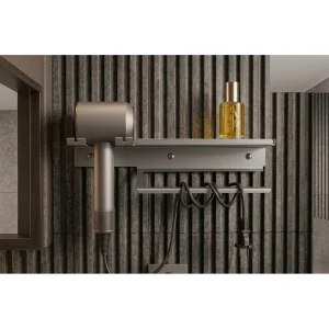 Hamton Linea Triofix 35 - Hair Dryer Holder Shelf And Towel Holder - 2