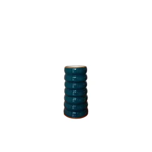 Petrol Blue Bubble Ceramic Vase