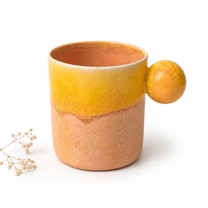 Stoneware Sphere Handle Mug