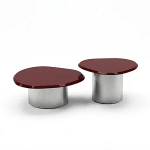 Rubrum Bordo Lacquer Wood Nesting Coffee Table Set
