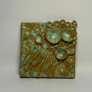 Handmade Ceramic Coastal Turquoise Drain Cover Tile