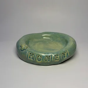 Handmade Ceramic Green Honey Dish
