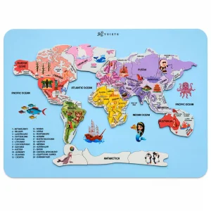 Atlas World Map Premium Wooden Puzzle