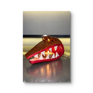 Leopar Desenli Timsah Seramik Tealight Mumluk