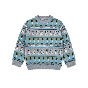 Animal Patterned Jacquard Knit Sweater