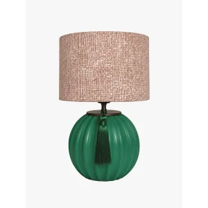 Green Ceramic Tasseled Table Lamp