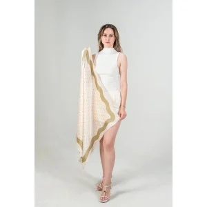 Crown Olive Satin Silk Scarf