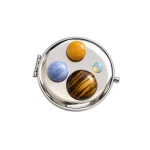 Stone Detailed Compact Mirror