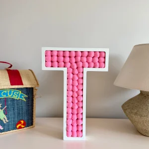 Wooden Pompom Letter Decoration