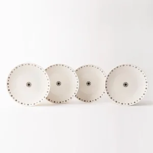 Eclipse Real Gold Gilded Sky Pattern 4-piece Porcelain Dessert Plate Set 20 Cm - 1