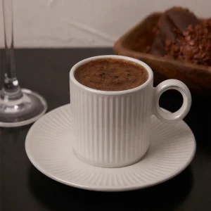 Artline Beyaz Porselen Kahve Fincan Takımı - 3