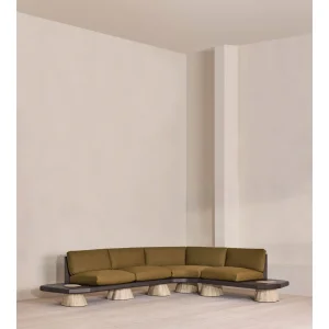 Landina Olive Green L-Sectional Sofa