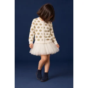 Apple Garden Glitter Apple Patterned Knit Cardigan