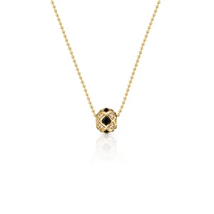 G-ball Onyx Square Gold Plated Silver Necklace