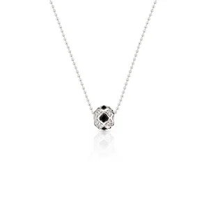 Onyx Square Silver Necklace