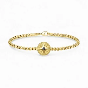 0.10 Carat Black Diamond Compass Chain Bracelet - 1
