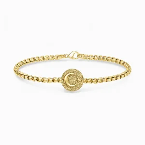 Star Crescent Chain Silver Bracelet - 1