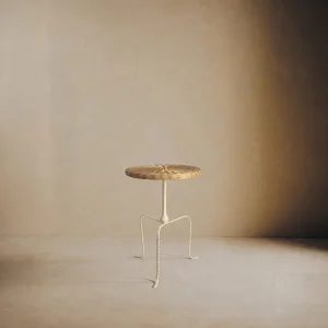 Tresse Rattan Woven Iron Side Table