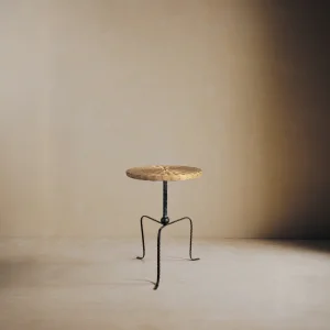 Tresse Rattan Woven Iron Side Table
